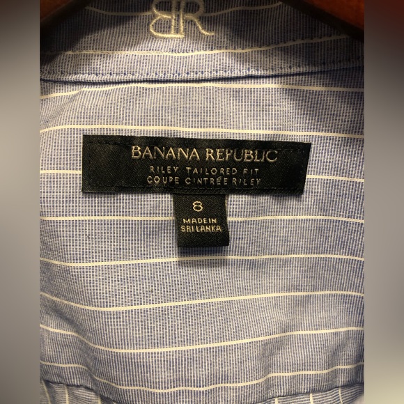 Banana Republic Riley Tailored Pinstripe Sleeveless Blue shirt - Picture 5 of 8